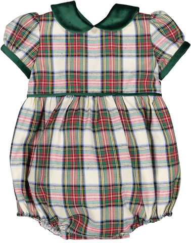 Emerald Green Tartan Romper