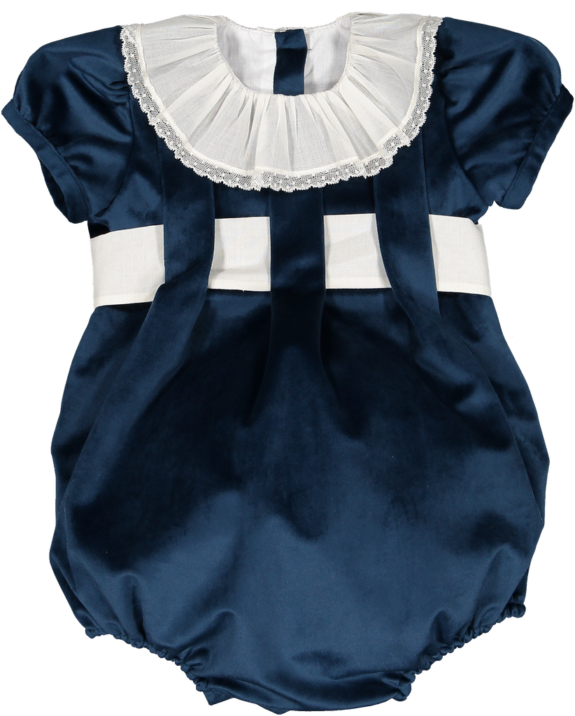 Mysterious Blue  Velvet Romper
