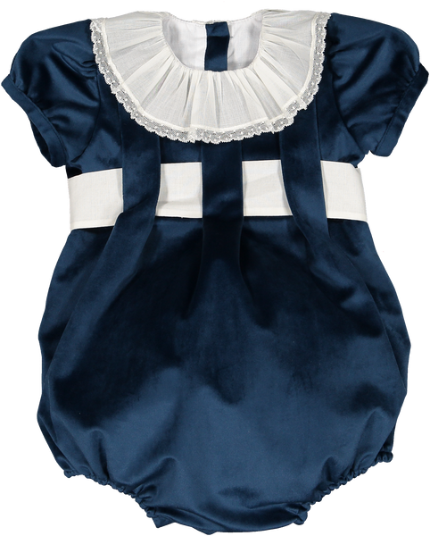 Mysterious Blue  Velvet Romper