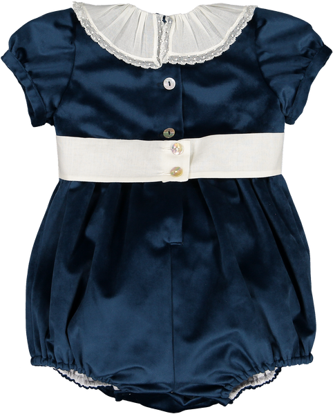 Mysterious Blue  Velvet Romper