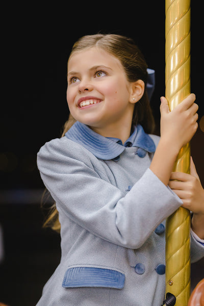 Stone Tartan Princess Coat