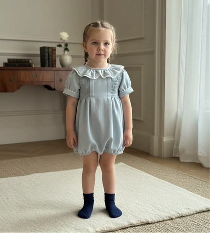 Emilia romper with smocked chest