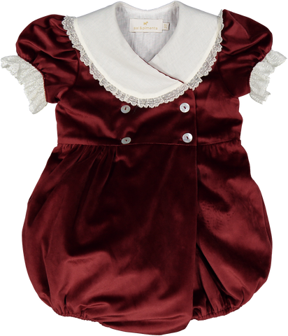 Burgundy Velvet romper