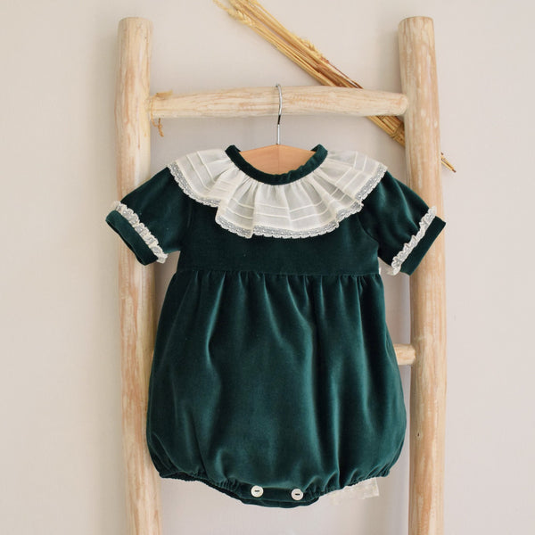 Green Velvet romper