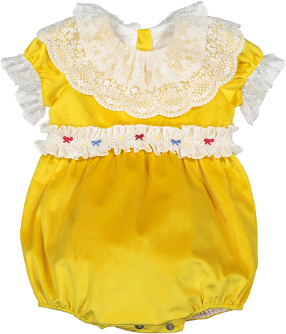 Golden Velvet Smocked romper
