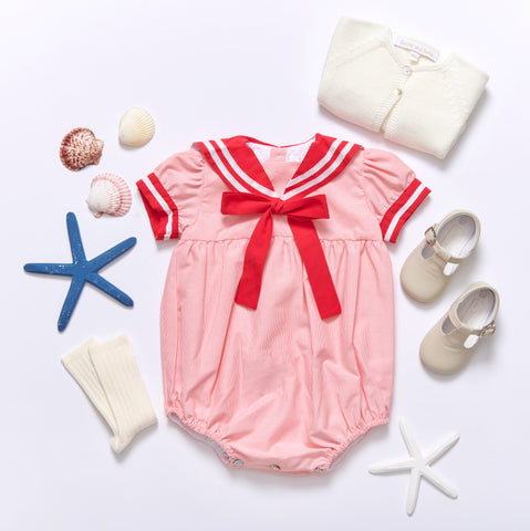 Sailor romper -Red