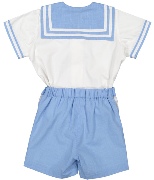 Ocean Blue Linen Boy Set