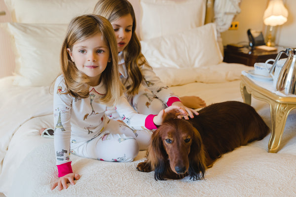 Dogs in Paris girl pyjama