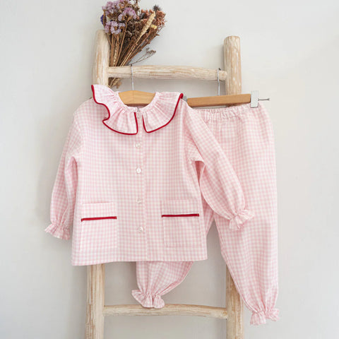 Pink and red gingham pyjama