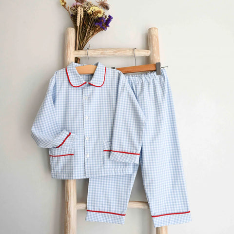 Blue and red gingham pyjama