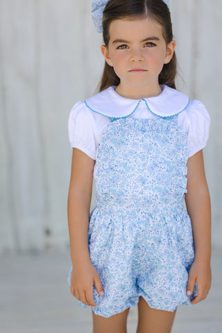 Blue Ditsy Floral girl set