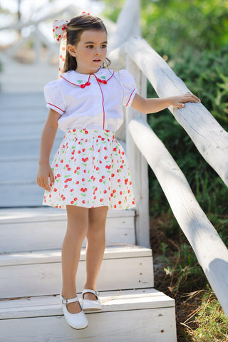 Classic Cherries Skirt and shirt set