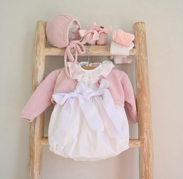 Organic cotton booties in pink