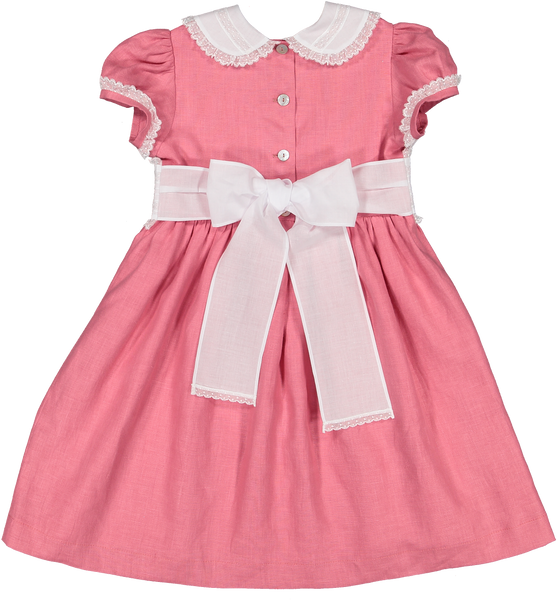 Raspberry linen classic dress