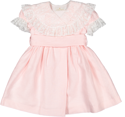 Linen Pink Crossed Dress