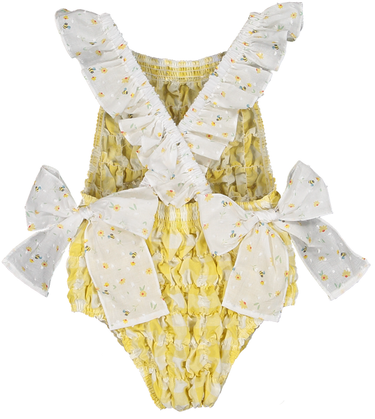 Honey Bees Cotton Frilled Swimsuit