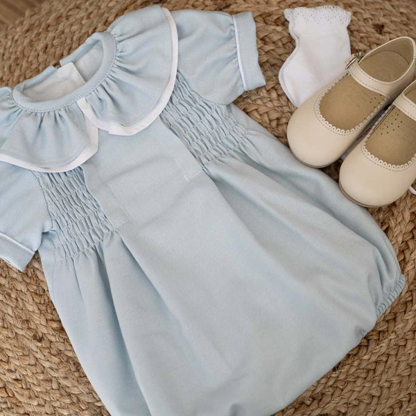 Emilia romper with smocked chest