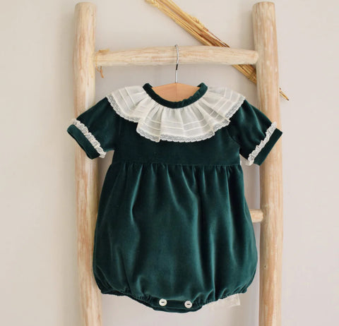 Green Velvet romper