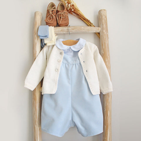 Light blue corduroy shortall