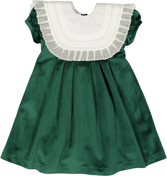 Lace Emerald Green Velvet Dress