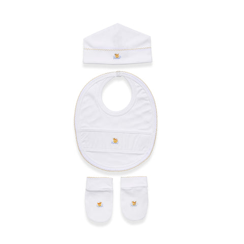 Duckling Bonnet, Bib, Mittens SEt