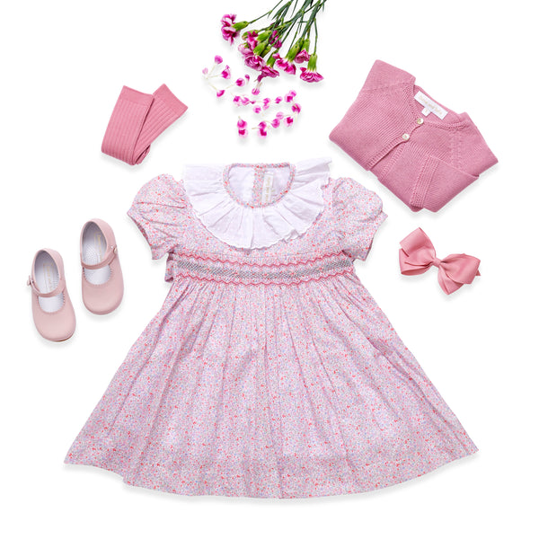 Lucy pink hand-smocked dress