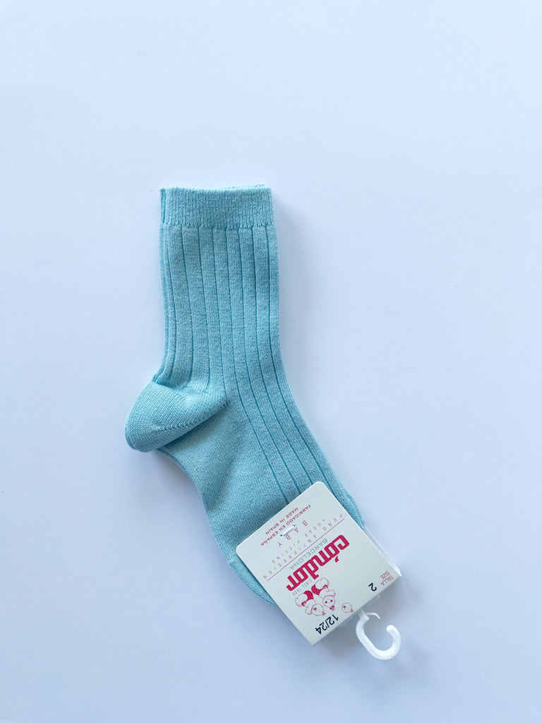 Ribbed short socks - aqua