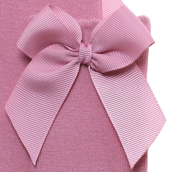 Dusty pink (tamarisco) high knee socks with side bow